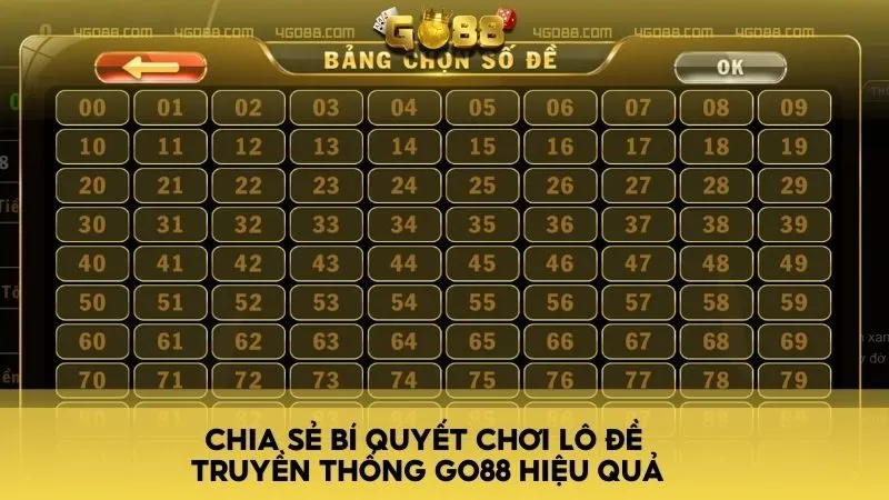 Chia sẻ bí quyết chơi lô đề truyền thống GO88 hiệu quả