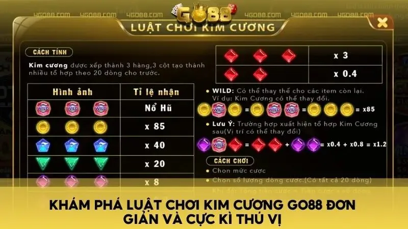 Khám phá luật chơi Kim Cương Go88 đơn giản và cực kì thú vị