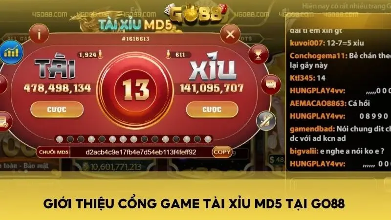 Giới thiệu cổng game Tài Xỉu MD5 tại GO88